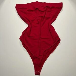 Red cotton bodysuit